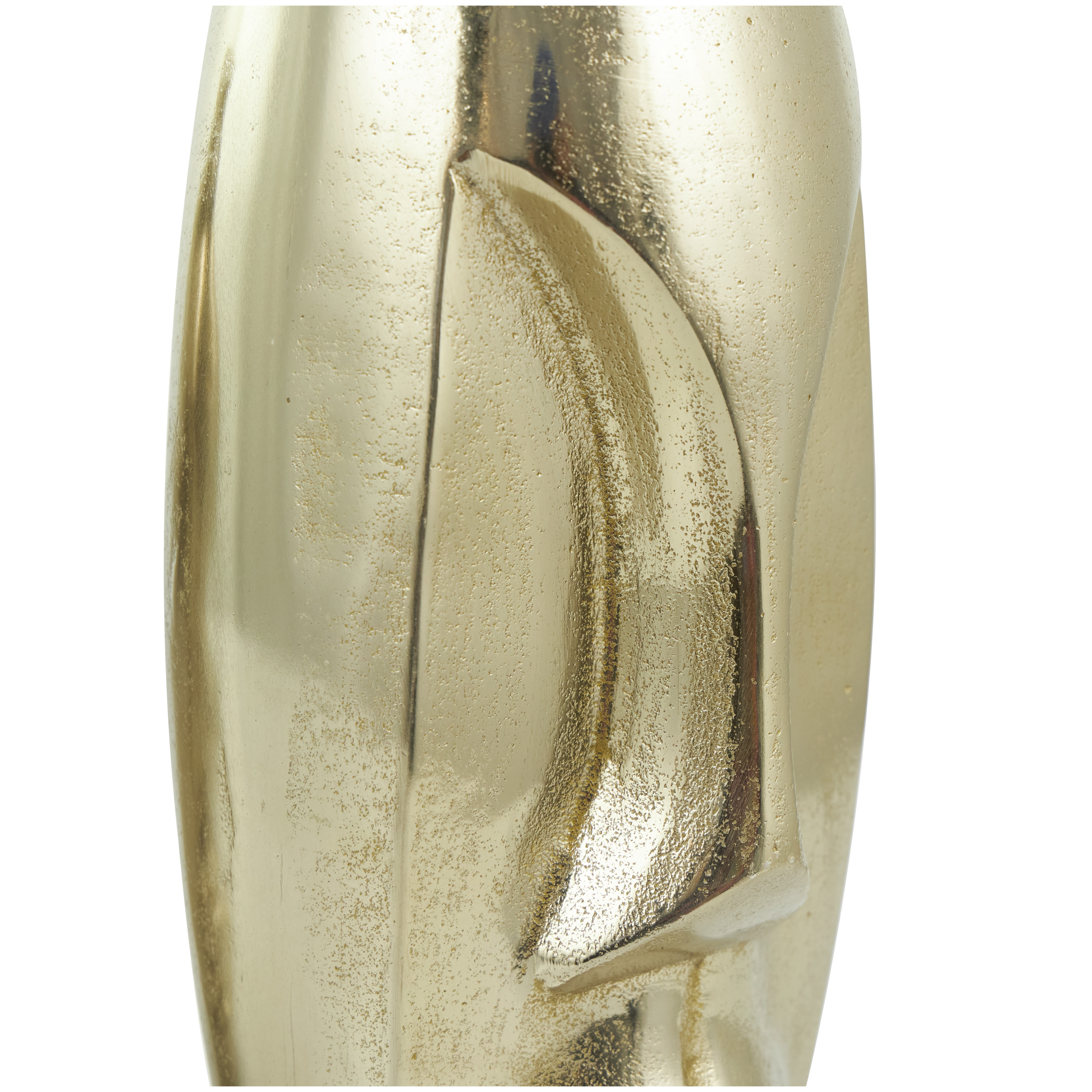 DecMode 16", 12"H Face Gold Aluminum Vase with Abstract Details, Set of 2