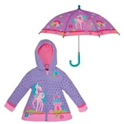 Stephen Joseph Girls 4-8 Rain Coat & Umbrella Set