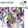 thumbnail image 3 of Purple Wisteria Floral Small Kitchen Curtains Lilac Window Treatment Rustic Flower Blossom Wooden Country Cafe Short Window Curtains for Bathroom Dining Room Tier Drapes 27.5x39 inch, 3 of 6