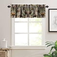 thumbnail image 4 of Rustic Forest Curtain Set, Camouflage Hunting Tree Camo Deer Elk Bird Bear Window Valances and Tier Set for Kitchen Living Room, 54''x18'' & 27''x24''x2, 3 Panels, 4 of 5