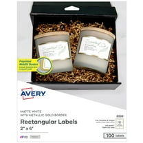 Avery Labels with Metallic Gold Border, 2" x 4", 100 Labels (6506)