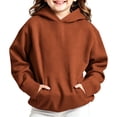 thumbnail image 2 of HAiming Kids Sweatshirts Long Sleeve Hoodies with Pockets Loose Casual Comfy Fall Winter Vacation Workout Tops, 2 of 9