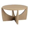 thumbnail image 1 of Table Basse Ronde en Bois de 28 Po avec Base en Arc Croisé Ouverte - Chêne Côtier, 1 of 8