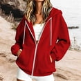 thumbnail image 2 of Enjoytime Womens Zip Up Hoodies Long Sleeve Solid Hooded Jacket Fall Fashion Comfy Casual Sweatshirt with Pockets, 2 of 7