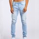thumbnail image 2 of Pantalones casuales Cagnkofi para hombre, ajustados, elásticos, rotos, de pierna cónica, ligeros, ajustados, con botones, 2 of 4