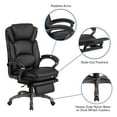 thumbnail image 6 of Flash Furniture High Back Black LeatherSoft Executive Reclining Ergonomic Swivel Office Chair with Outer Lumbar Cushion and Arms, 6 of 13