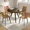 Walnut+Brown(A), variant on 34.8" Round Dining Table Set for 4,5 Piece Mid-Century Modern Dining Set with 4 Upholstered Dining Chairs,Leisure Coffee Table for Kitchen Dining Room, Save Space