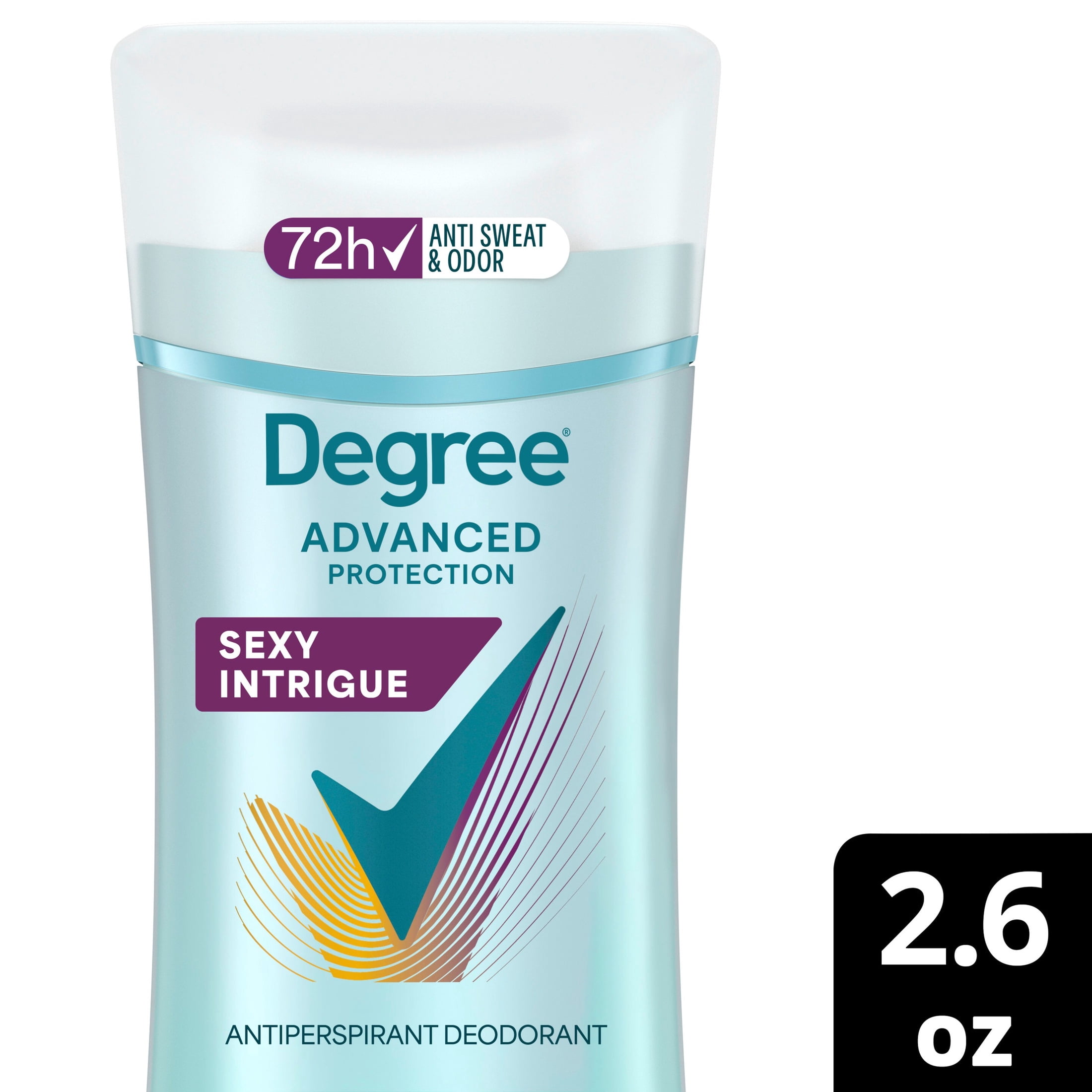 Degree Antiperspirant Deodorant 72-Hour Sweat & Odor Protection Sexy Intrigue Antiperspirant Deodorant For Women with Body Heat Activated Technology, 2.6 oz