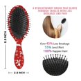thumbnail image 6 of Red Christmas Reindeer and Snowflake Pattern Hair Brush,Girls Detangling Hair Brush,Glide Through Tangles with Ease for Wet & Dry Hair,8.8"X2.8", 6 of 7