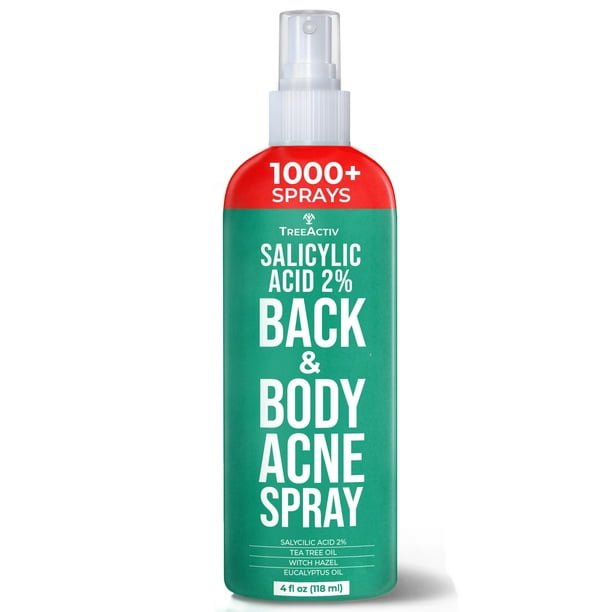 Spray para tratamiento del acné corporal TreeActiv, 120 ml, 2% de ácido salicílico