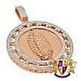 thumbnail image 3 of Real Genuine Diamonds Greek Style Virgin Mother Mary Pendent 10K Rose Gold Finish Charm Medallion, 3 of 5