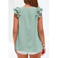thumbnail image 5 of PRETTYGARDEN Womens Blouses Dressy Casual Summer V Neck Ruffle Cap Sleeve Business Work Tops Spring Teacher Shirts, 5 of 10
