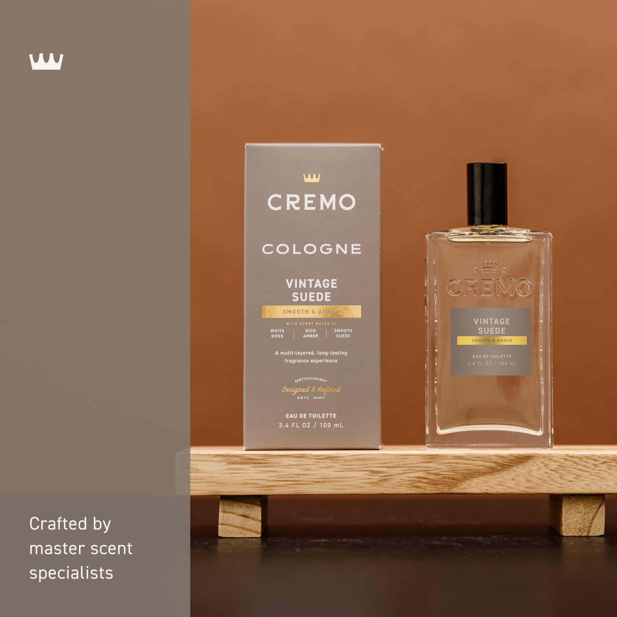 (3 pack) Cremo Reserve Collection Spray Cologne for Men, Vintage Suede, 3.4 fl oz