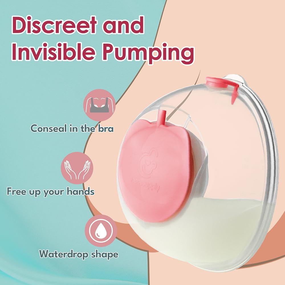 Nenesupply Handsfree Wearable Breastmilk  Collection Cups Compatible with Elvie Stride Stride 2 Breast Pumps. 24mm Silicone Flanges Pump Parts Accessories 19mm 21mm inserts