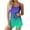 Blue, variant on Keeplus Cute Pajama Sets for Women Plus Size 2 Piece Casual Gradient Pjs Set Sleepwear Sleeveless Camisoles Shorts Casual Lounge Sets Outfits