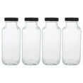 thumbnail image 1 of 4 botellas de vidrio cuadradas con tapa para jugo, reutilizables, para jugos, batidos, leche y bebidas, recipientes transparentes de 500 ml, 1 of 7