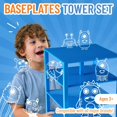 thumbnail image 2 of Strictly Briks 4 Pack Classic Stackable Baseplates 10x10 in, Building Bricks Plates with 32 x 32 Studs, Towers, Shelves, 100% Compatible with All Major Brands, 4 Plates & 30 Stackers, Blue, 2 of 6