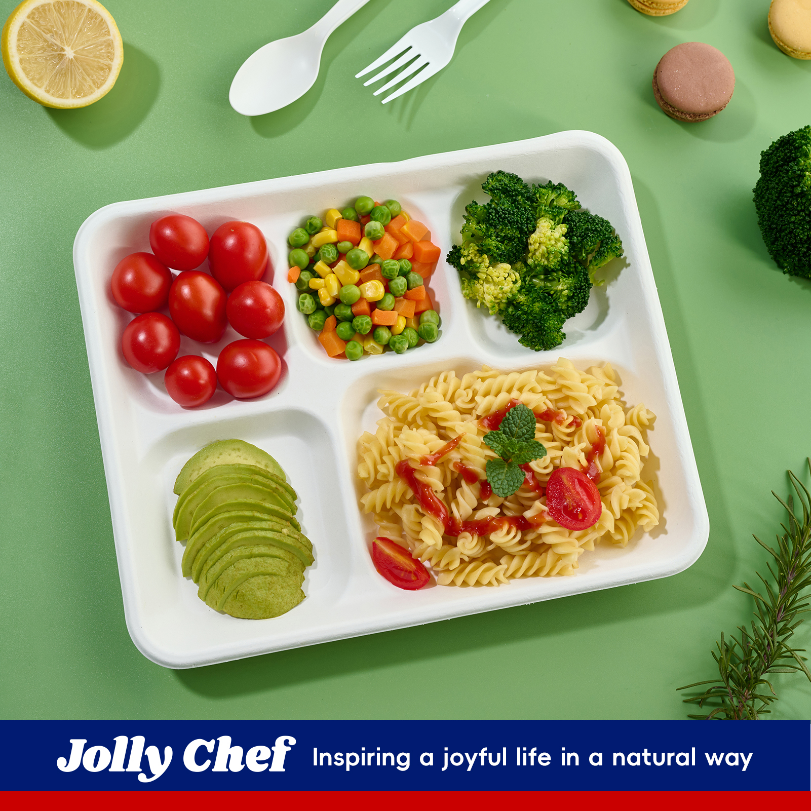 Jolly Chef Disposable Compartment Paper Plates, 10" x 8", 120 Count photo 6