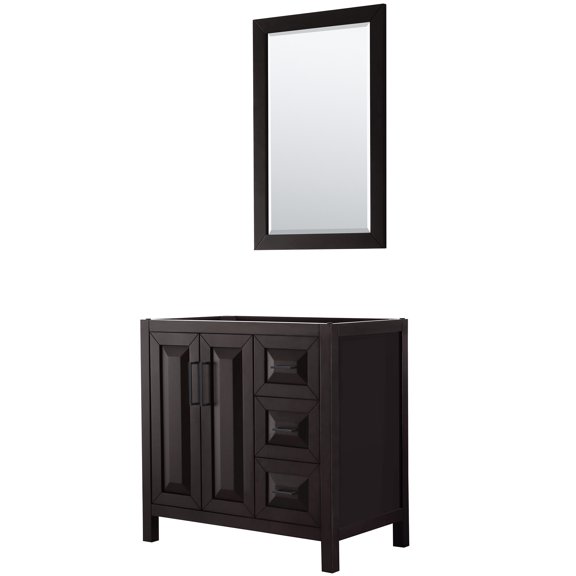 Wyndham Collection WCV252536SEBCXSXXM24 Daria 35" Single Free Standing Vanity Cabinet -