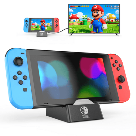 TV Mini Docking Station forNintendo Switch - Portable Charging Stand and 4K HDMI Adapter with Extra USB 3.0 Port Type C 100W Charging, Replacement Charging Dock for Nintendo Switch