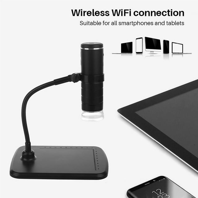mmirethe Industrial Electronic Microscope 2 Million HD Digital Mobile Phone WiFi Microscope 50-1000X Magnifier Flexible Snakelike Tube for Tablet PCs and Smart Phones