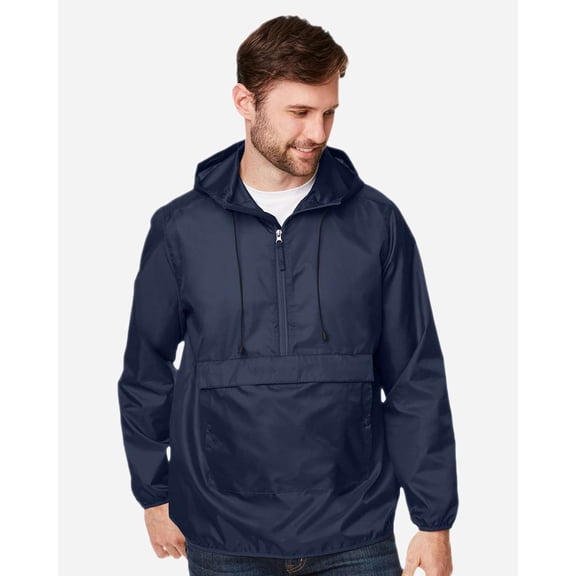 Team 365 TT77 Unisex Zone Protect Packable Anorak Jacket-Sport Dark Navy-XL