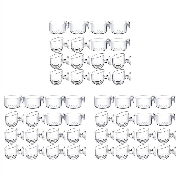 48 Vasos para Plantas Acuáticas, Maceta Acrílica Transparente para Plantas Acuáticas con Succión, Decoración de Acuario, 2 Formas