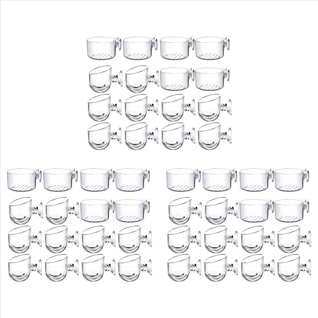 48 Vasos para Plantas Acuáticas, Maceta Acrílica Transparente para Plantas Acuáticas con Succión, Decoración de Acuario, 2 Formas