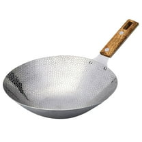 BESTOYARD Stainless Steel Cooking Wok with Wooden Handle for Stove and Kitchen Use