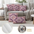 thumbnail image 6 of Orange Purple Boho Outdoor Waterproof Pillow Covers, Ethnic Geometric Southwest Decorative Square Throw Pillowcase Sofa Cushion Sham for Patio/Couch/Chair, 16"x16" 2 Pack, 6 of 8