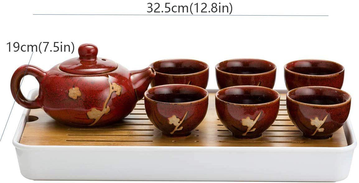 Details about  / Teapot 6 cups Set snowflake overglaze chinese ceramics Kung fu tea pot teacup
