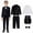 Black, variant on Eltusu Boys Outfit Sets, Formal Long Sleeve 5 Pieces School Uniform Set Black Size 7-8 T
