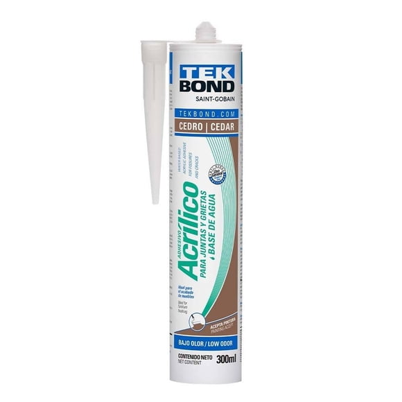 Adhesivo Acrílico Tekbond Cartucho 300 ml Cedro
