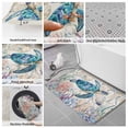 thumbnail image 6 of Teal Sea Turtle Coastal Bath Mat 3 Piece Bathroom Rug Set, Retro Ocean Summer Beach Coral Non Slip Bath Rug Contour Mat and Toilet Lid Cover, Absorbent Shower Mats Soft Bath Rugs and Mats Sets, 6 of 8