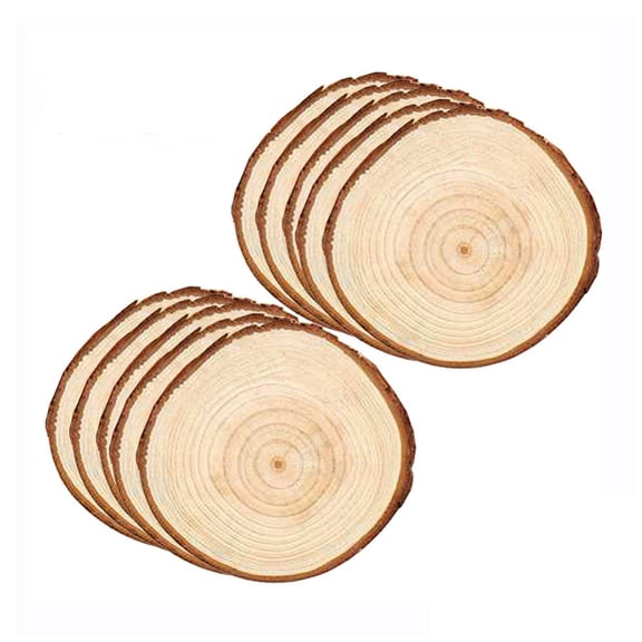 30Pcs 2.4 - 3.1 inch Wood Slices DIY Wooden Christmas Ornaments Unfinished Predrilled Wood Circles for Crafts Centerpieces Holiday Hanging Decorations Wedding Centerpiece