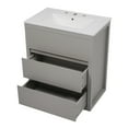 thumbnail image 3 of Christopher Knight Home 30" Bathroom Vanity with Sink, Soft-Close Drawers & Beveled Handleless Design, Gray, 3 of 11