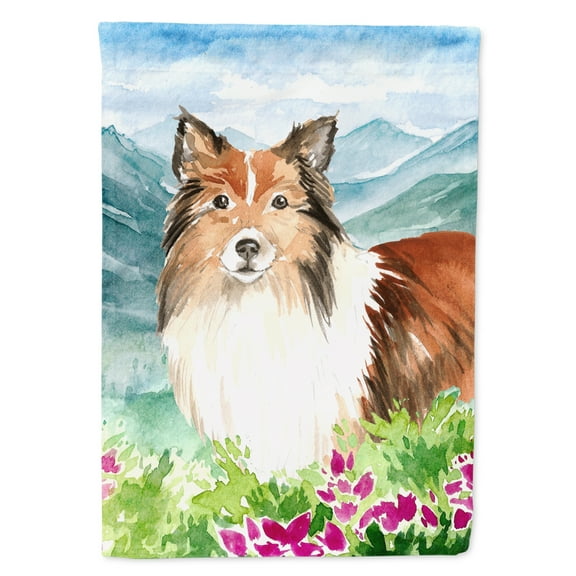 Carolines Treasures CK2522GF Mountain Flowers Sheltie Flag Garden Size  Small multicolor