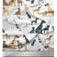 thumbnail image 1 of Soimoi Tissu Popeline de Coton Blanc Mélange Imprimé Chien Tissu au Mètre 42 Pouces de Large, 1 of 3
