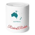 thumbnail image 1 of Australia Oceania Continent Outline Map Rich and Rich Bank Saving Box Coin, 1 of 1