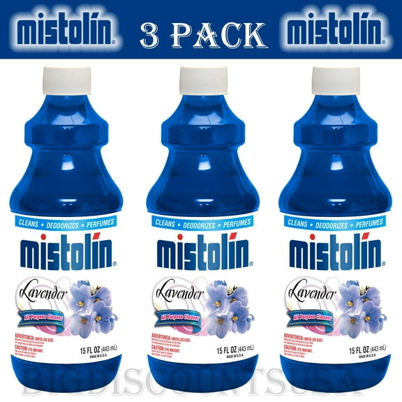 3 Pack Mistolin General All Purpose Cleaning Solution Kit Lavender Scent 15 fl oz
