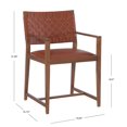 thumbnail image 6 of Linon Marshall Indoor Dining Chair with Arms, Brown Leather, 6 of 14