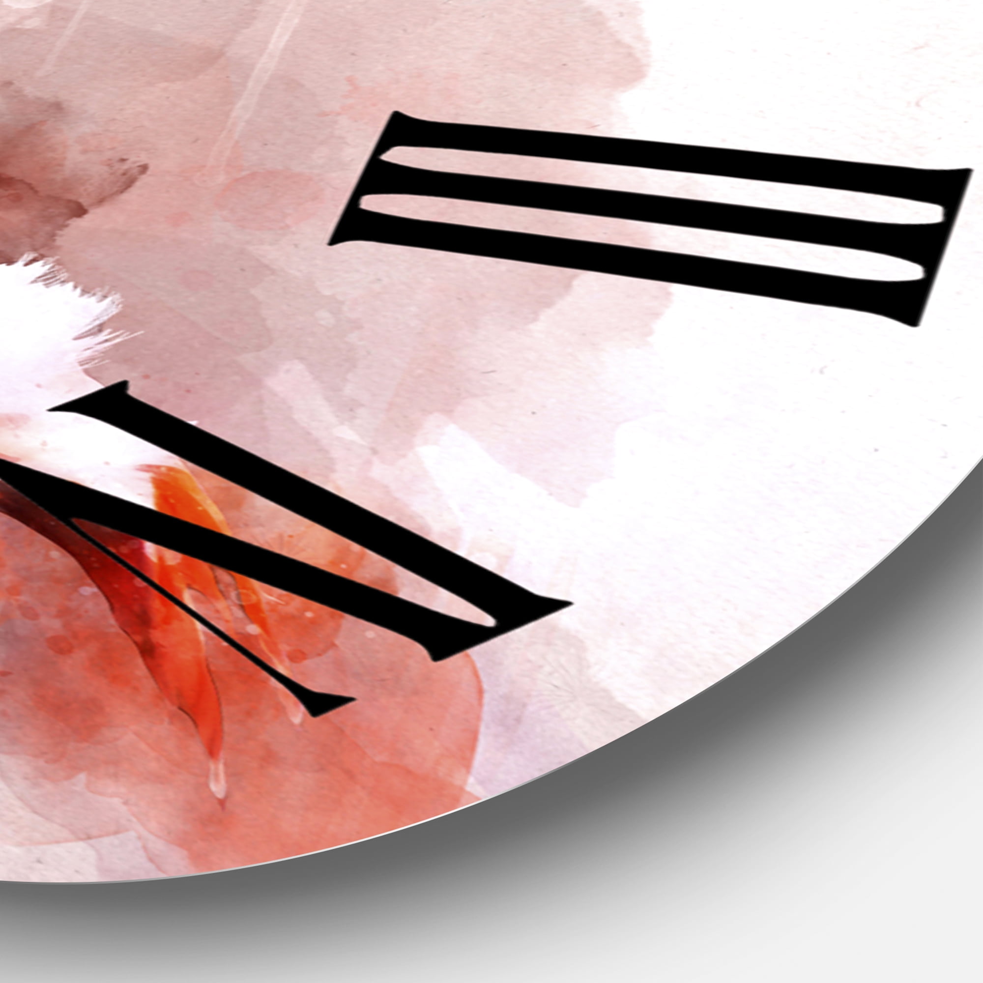 Designart 'Portrait Of Pink Flamingo Iii' Farmhouse Wall Clock