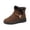 Brown, variant on EKVAHL Snow Shoes for Women Fuzzy Faux Suede Ankle Booties Side Zipper Warm Lined Wedge Short Boots Lug Sole Anti-Slip Winter Walking Shoes Booties