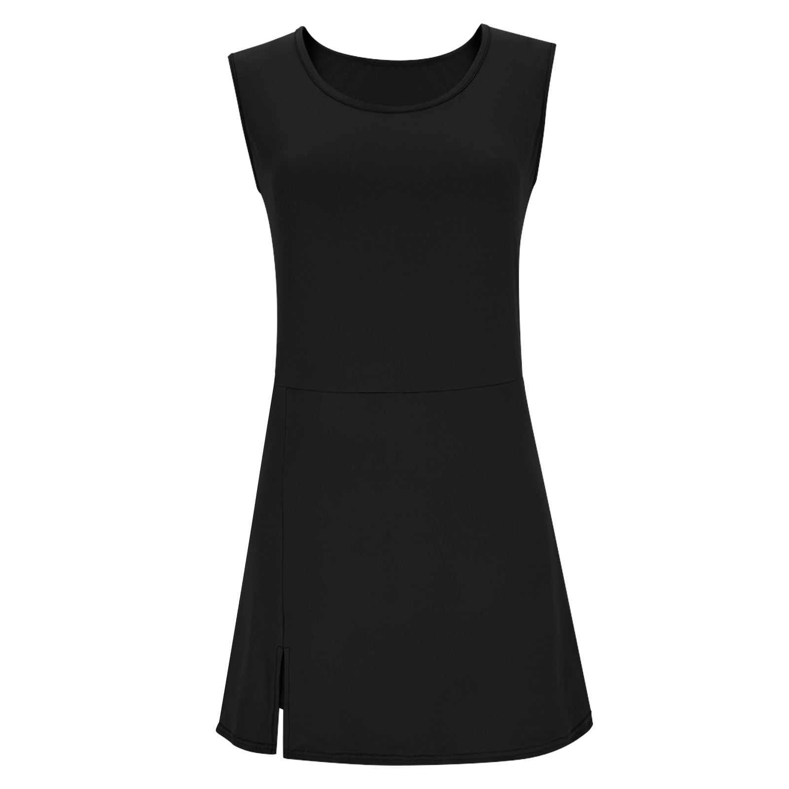 Women Sport Jumpsuit Sleeveless Mini Dress Pants Summer Split Inner Shorts Overalls Athletic Gym Workout One Piece Outfits