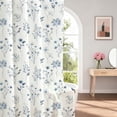 thumbnail image 4 of Blue Floral Shower Curtain, Boho Watercolor Flower Eucalyptus Botanical Shower Curtains for Bathroom, Cute Fabric Cloth Shower Curtain for vintage Decor with Hooks, 54x72 Inches, 4 of 6