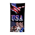 thumbnail image 2 of Boovnll American Flag Beach Towel Red White Blue Stars Stripe Microfiber Beach Towels, Absorbent Quick Dry Sand Free Beach Towel for Beach Yoga Pool Beach Towels Oversized, 31x63", 2 of 6