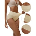 thumbnail image 3 of Unique Bargains Women's High Waist Tummy Slimming Elastic Waistband Briefs XL Beige, 3 of 6