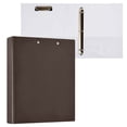 thumbnail image 3 of Haosy Hardcover 3 Ring Binder 1.5 Inch Ring Decorative Binder Organizer for Home School Office, Coffee Brown, 3 of 10