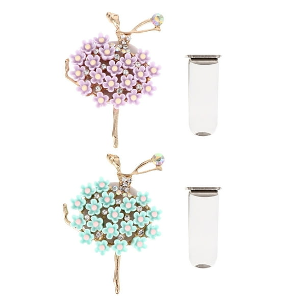 2 PCS Diamante Ballet Girl Aroma Clip Clip Air Vent Empleo Adorno de Perfume