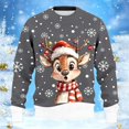 thumbnail image 5 of Christmas Sweatshirt for Men Women Long Sleeve Crewneck Loose Casual Cute Reindeer and Snowflake Print Pullover Sweatshirts, 5 of 8